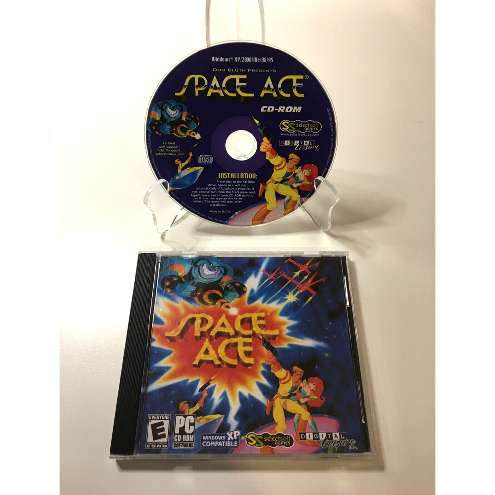 Space Ace: Original Sci-Fi Video Arcade Game (PC/Windows, 1994) Box & Disc